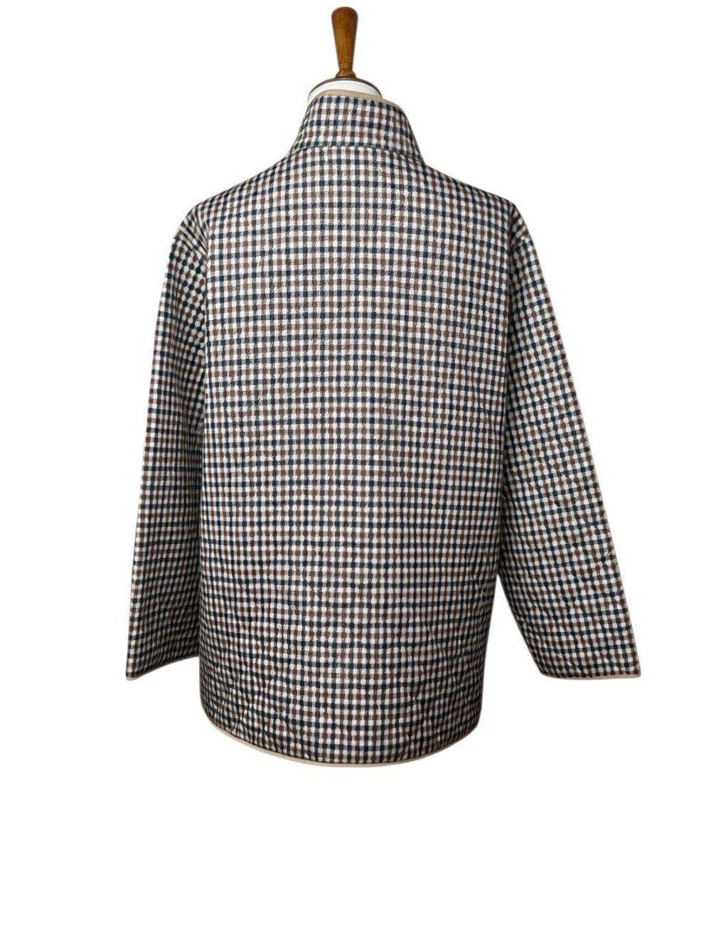 Lands’ End Women’s Quilted Gingham Jacket 2X 20W 22W Snap Zip Lightweight Coat - Picture 3 of 16